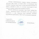 Благодарственное письмо "ВИАЙДИ"