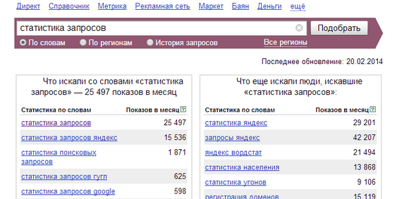 Как посмотреть статистику поисковых запросов