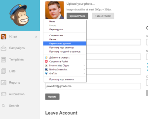 mailchimp на английском